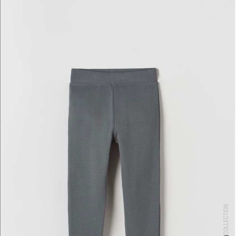 zara LABEL DETAIL RIBBED LEGGINGS size 10